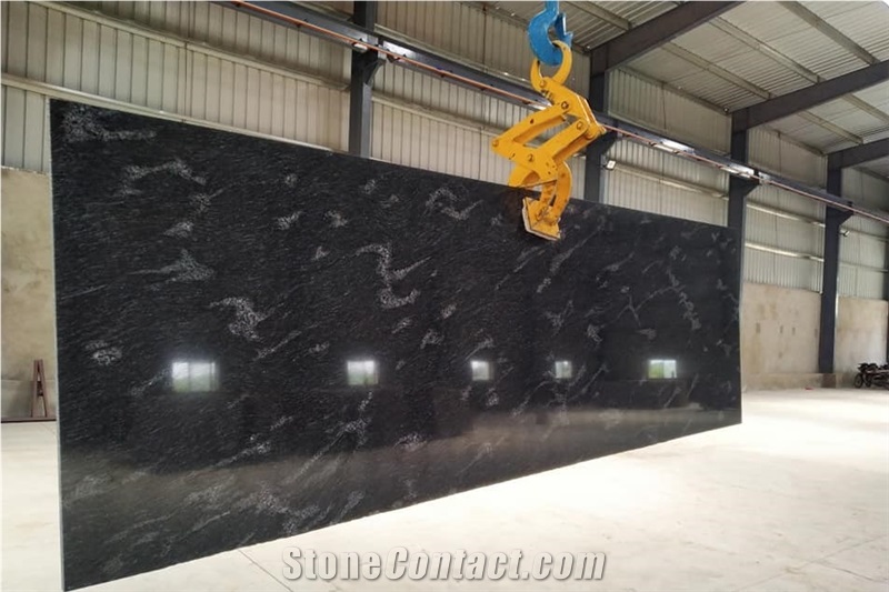 Fish Black Granite Slabs