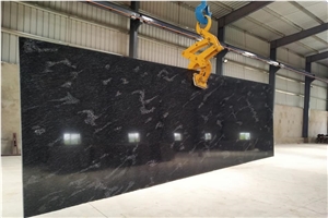 Fish Black Granite Slabs