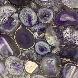 Amethyst Purple Semi Agate Stone Slab For Hotel