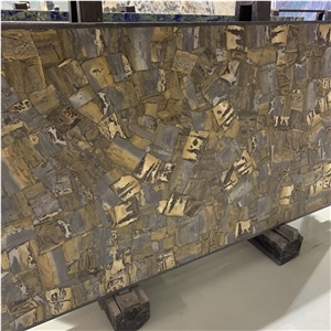 Backlit Yellow Semiprecious Gemstone Slabs