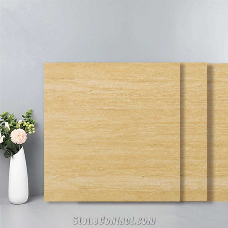 Beige Wood Vein Porcelian Tiles Living Room Flooring