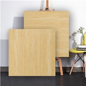 Beige Wood Vein Porcelian Tiles Living Room Flooring