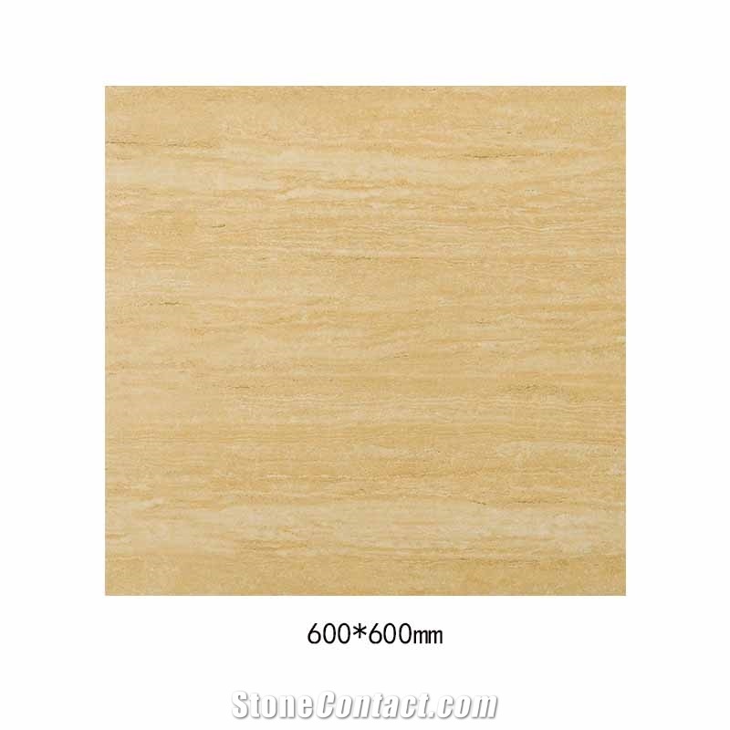 Beige Wood Vein Porcelian Tiles Living Room Flooring