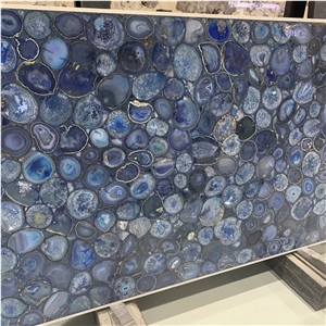 Blue Agate Stone Semi-Agate Stone For Hotel