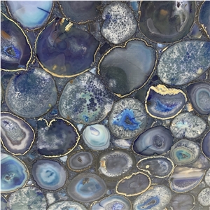 Blue Agate Stone Semi-Agate Stone For Hotel