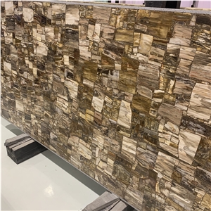 Brown Wood Vein Agate For Hotel And Villa Project