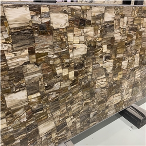 Brown Wood Vein Agate For Hotel And Villa Project