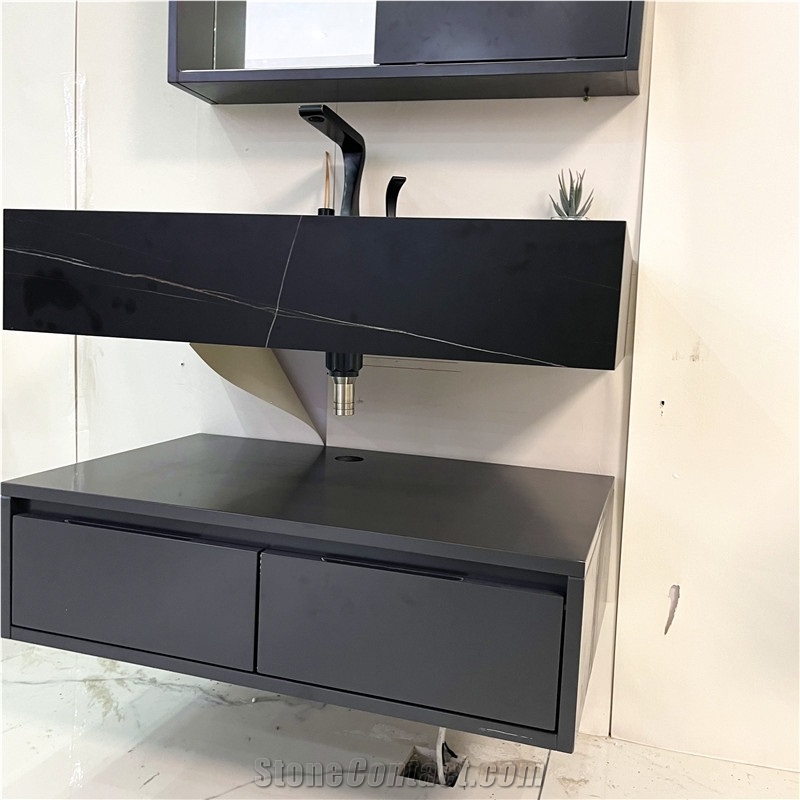China Bathroom Vanity Sink Basin Cabinet With Sintered Stone