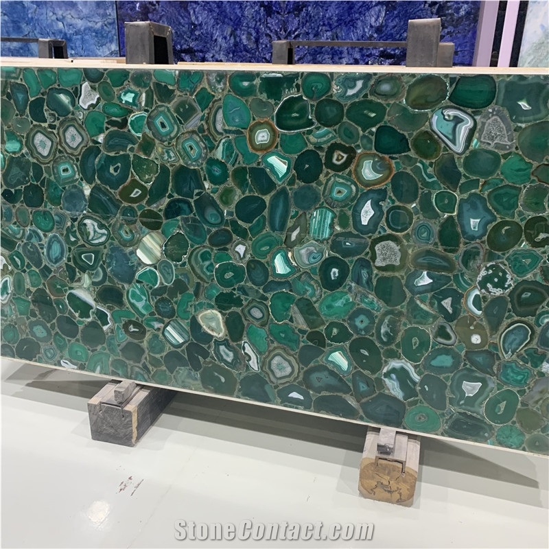 Green Agate Stone Slabs Black Semi Precious Suppliers