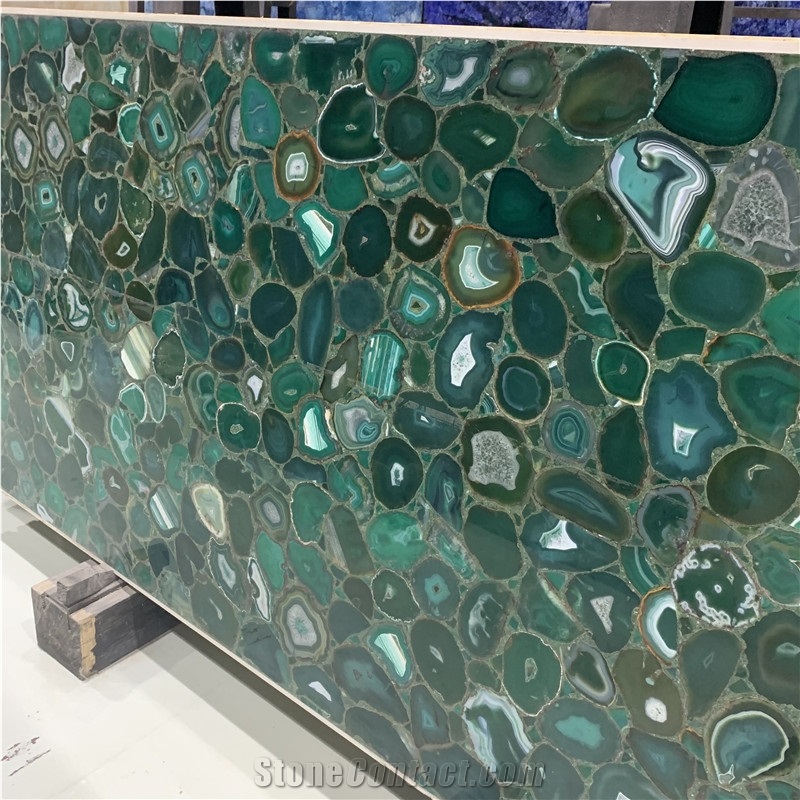 Green Agate Stone Slabs Black Semi Precious Suppliers