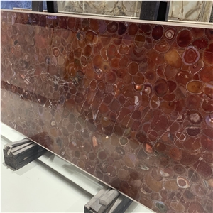 Red Agate Stone Semi Precious Slabs For Kitchen