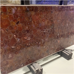 Red Agate Stone Semi Precious Slabs For Kitchen