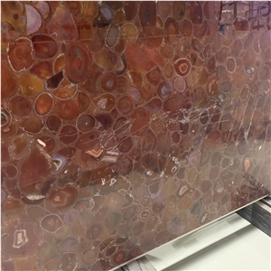 Red Agate Stone Semi Precious Slabs For Kitchen