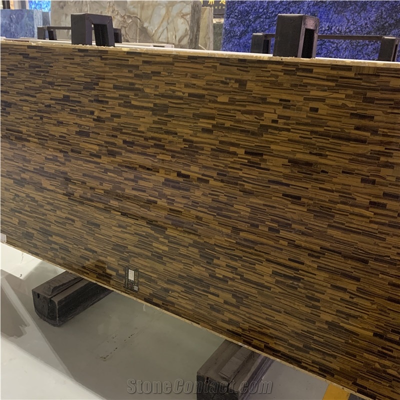 Tiger Eye Agate Semiprecious Stone Slab