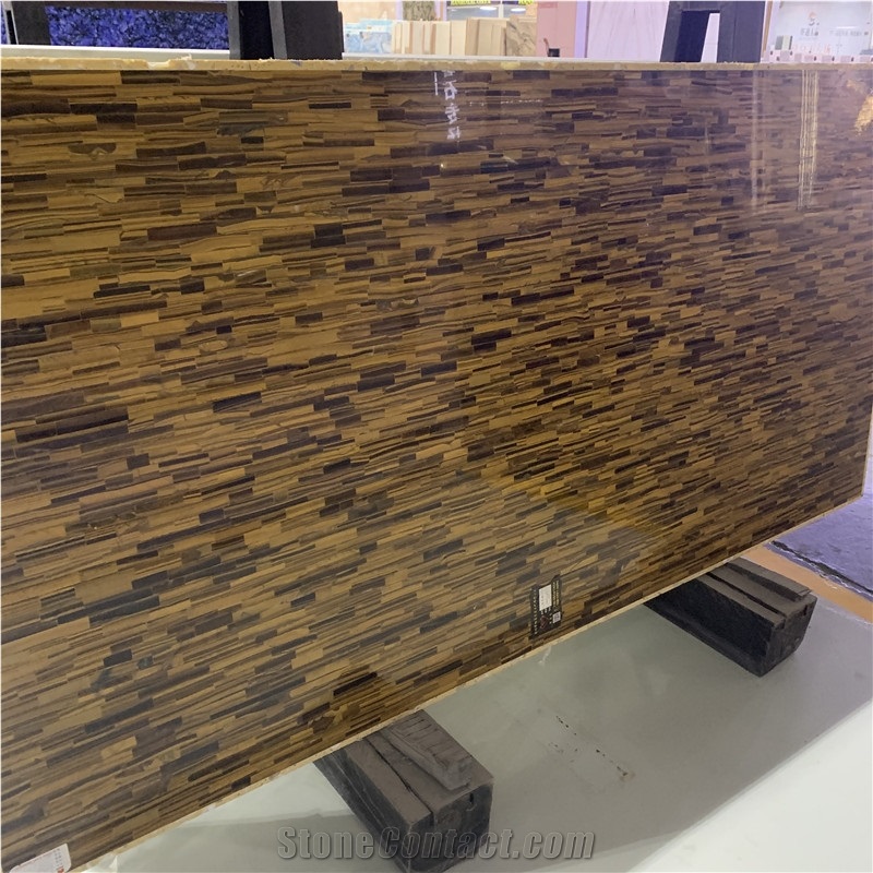 Tiger Eye Agate Semiprecious Stone Slab