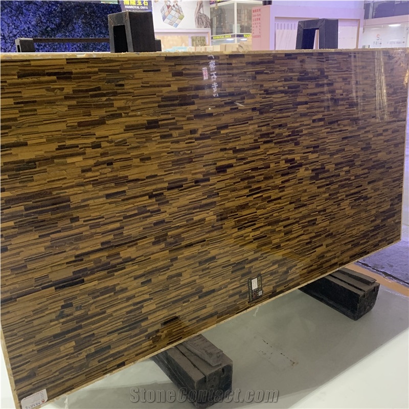 Tiger Eye Agate Semiprecious Stone Slab