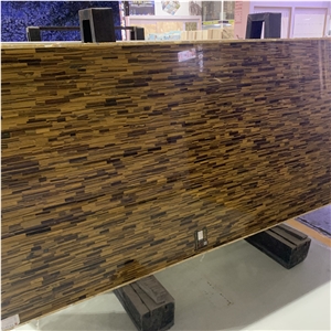 Tiger Eye Agate Semiprecious Stone Slab