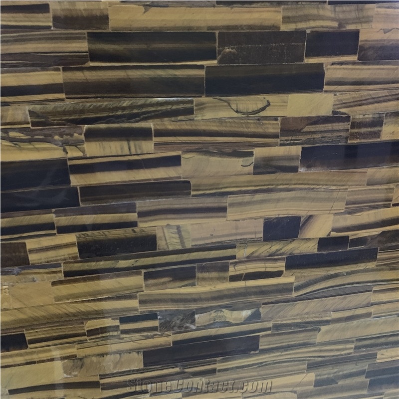 Tiger Eye Agate Semiprecious Stone Slab