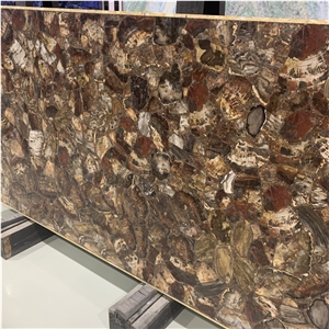 Various Styles Brown Wood Agate Semiprecious Stone Slab