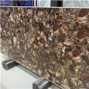 Various Styles Brown Wood Agate Semiprecious Stone Slab
