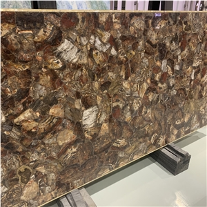 Various Styles Brown Wood Agate Semiprecious Stone Slab