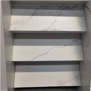White Sintered Stone Stair Step Tiles For Villa Interior