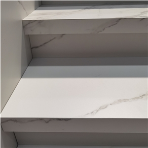 White Sintered Stone Stair Step Tiles For Villa Interior