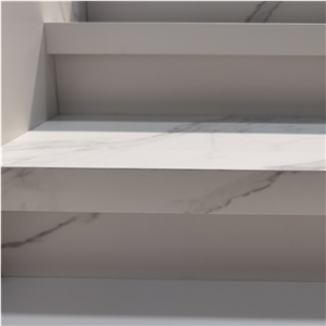 White Sintered Stone Stair Step Tiles For Villa Interior
