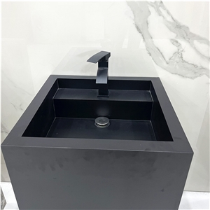 Wholesale Modern Black Porcelain Sink Vanity For Hotel Decor