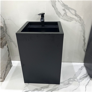 Wholesale Modern Black Porcelain Sink Vanity For Hotel Decor