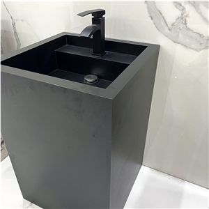 Wholesale Modern Black Porcelain Sink Vanity For Hotel Decor