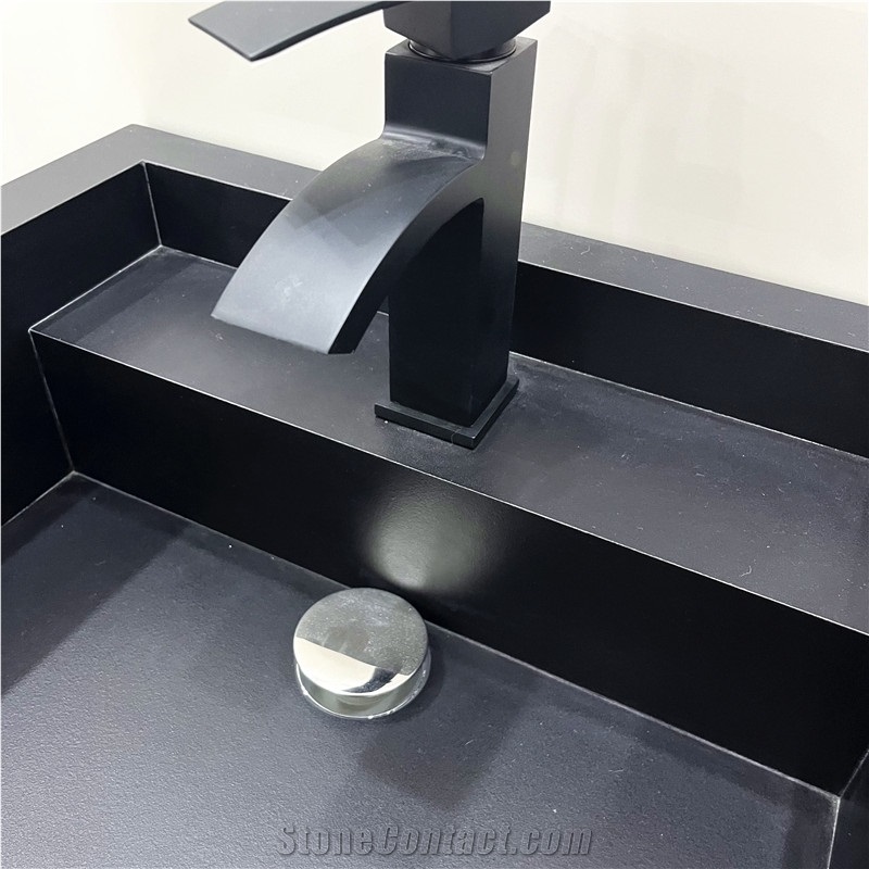 Wholesale Modern Black Porcelain Sink Vanity For Hotel Decor