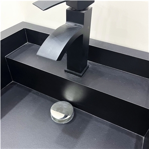 Wholesale Modern Black Porcelain Sink Vanity For Hotel Decor