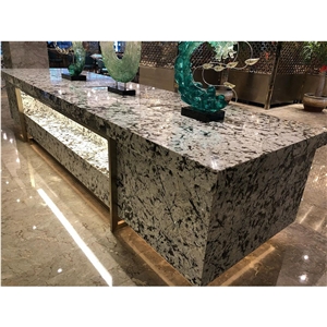 Alaska White Alpinus Black Crystal Granite Slab