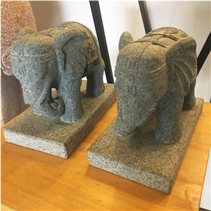 Animals Natural Stone Granite Elephant Statue