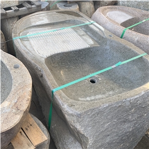 Chinese Granite Stone Laundry Tray Basin Sink With Washboard