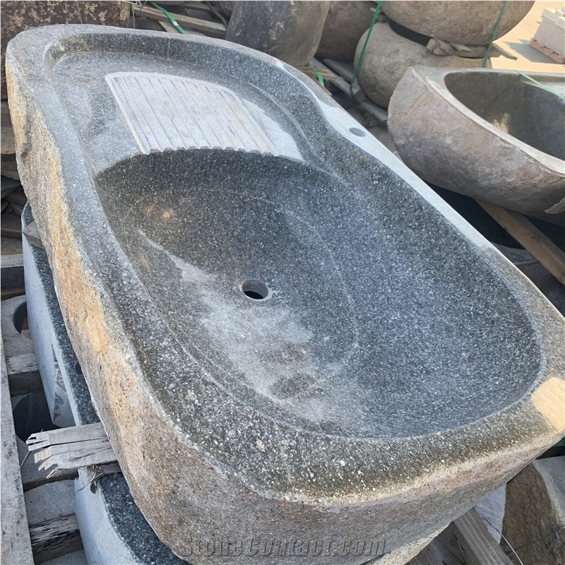 Chinese Granite Stone Laundry Tray Basin Sink With Washboard