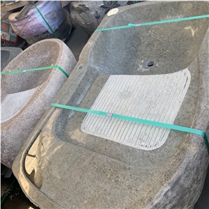 Chinese Granite Stone Laundry Tray Basin Sink With Washboard
