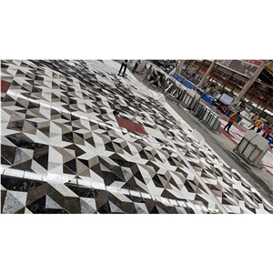 Custom Design Waterjet Medallion For Grand Hotel Floor Tiles