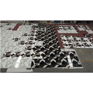 Custom Design Waterjet Medallion For Grand Hotel Floor Tiles