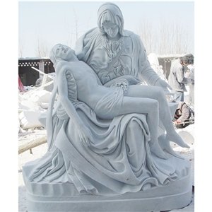 European Angel White Natural Large Marble Statue
