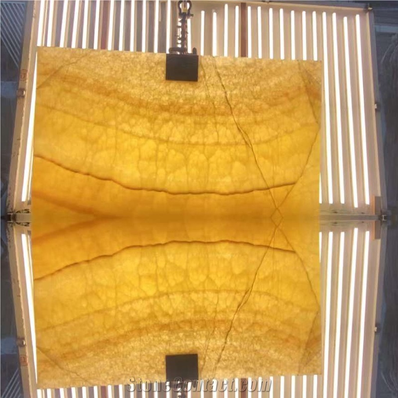 High Quality Polished Backlit Beige Peach Onyx Slab For Wall