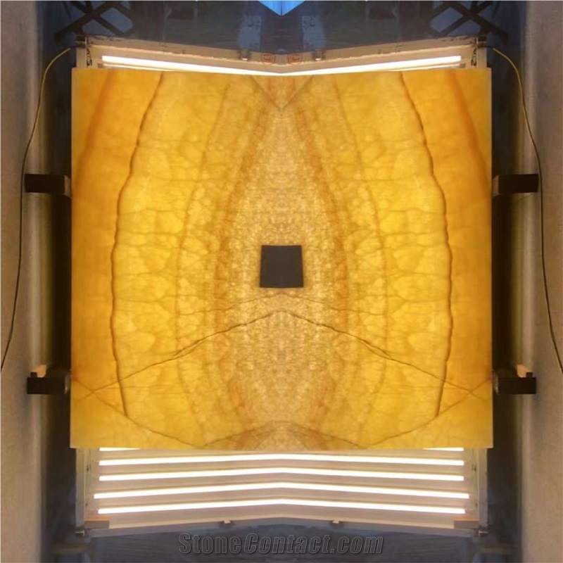 High Quality Polished Backlit Beige Peach Onyx Slab For Wall