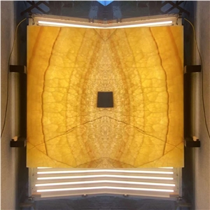 High Quality Polished Backlit Beige Peach Onyx Slab For Wall