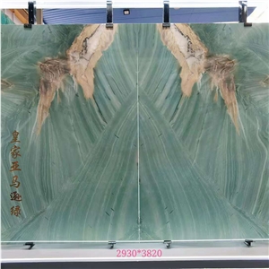 Luxury Royal Amazon Green Quartzite Slab For Background Wall