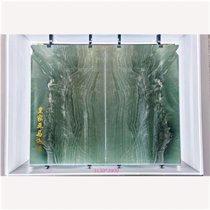 Luxury Royal Amazon Green Quartzite Slab For Background Wall