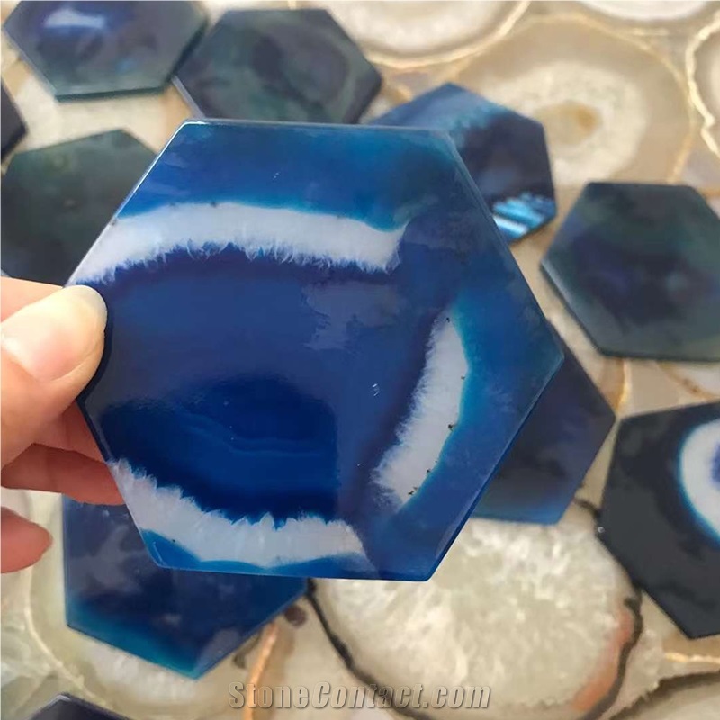 Natural  Agate Stone Coasters For Hotel And Restaurant Decor