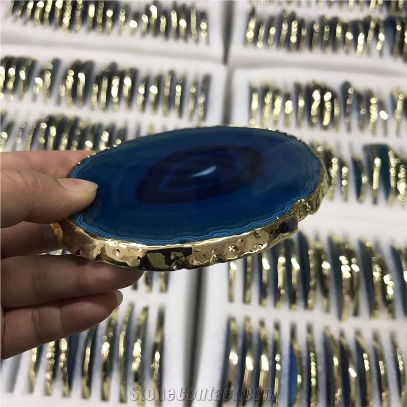 Natural  Agate Stone Coasters For Hotel And Restaurant Decor