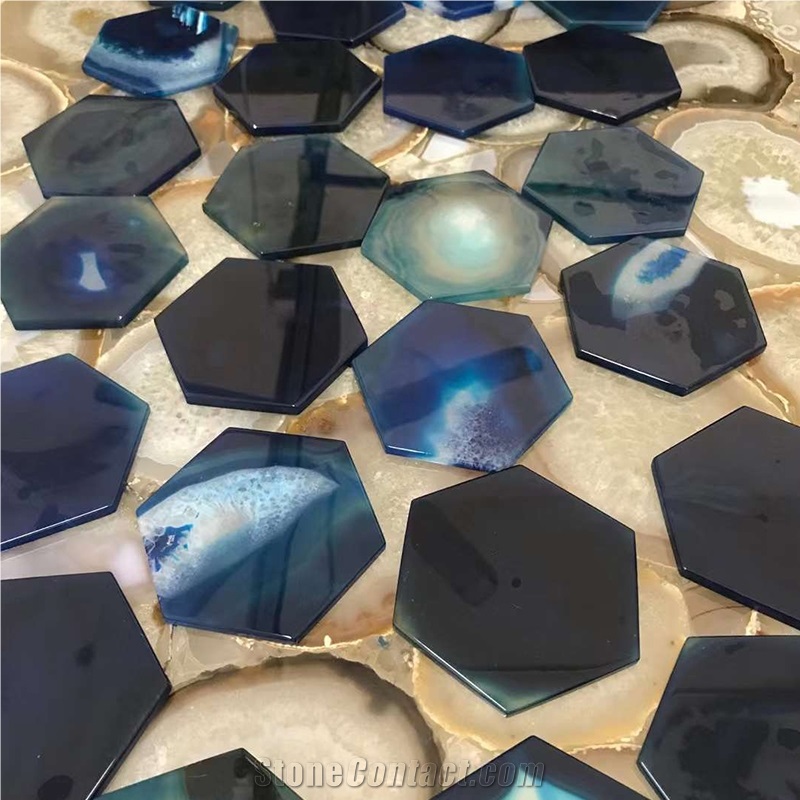 Natural  Agate Stone Coasters For Hotel And Restaurant Decor