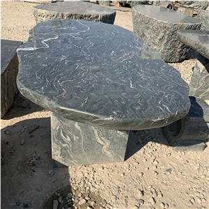 Natural Courtyard Granite Integrated Table & Chair For Home